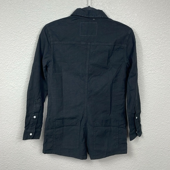 NWT Frank & Eileen Ireland Romper Cotton Linen Long Sleeve Loose Black XXS - Picture 9 of 14